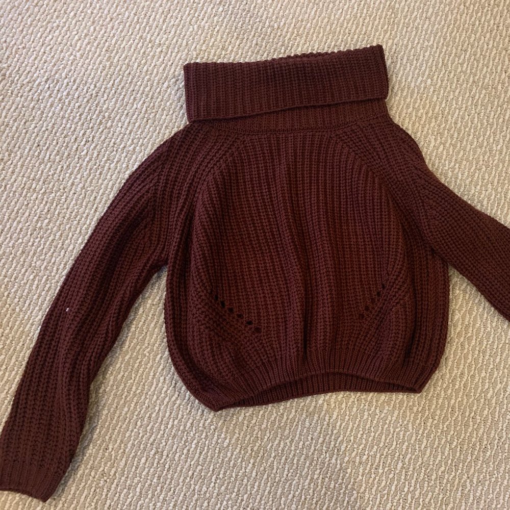 Cowl-Neck Cable-Knit Sweater